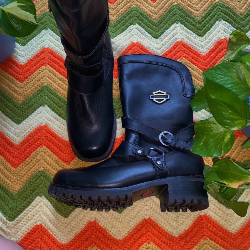 Leather Harley-Davidson riding boots